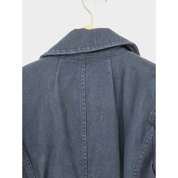 J. Crew Navy 100% Cotton Peacoat Style Blue Double Breasted Jacket Size 4 - Picture 10 of 14